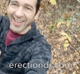 gif image showing erectiondr.com on his run making it sexual by getting his penis out